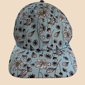 Womens Hat Cap Adult Strap Back Blue Black All‎ Over Floral Print Women